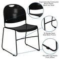 thumbnail image 6 of BizChair 880 lb. Capacity Black Ultra-Compact Stack Chair with Black Powder Coated Frame, 6 of 12