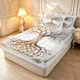 thumbnail image 2 of Homewish Minimalist Nature Tree Zipper Queen Comforter Set with Fitted Sheet and 2 Pillowcases,Gray Gold Tie Dye Zipper Bedding Set,Reversible,4pcs, 2 of 8