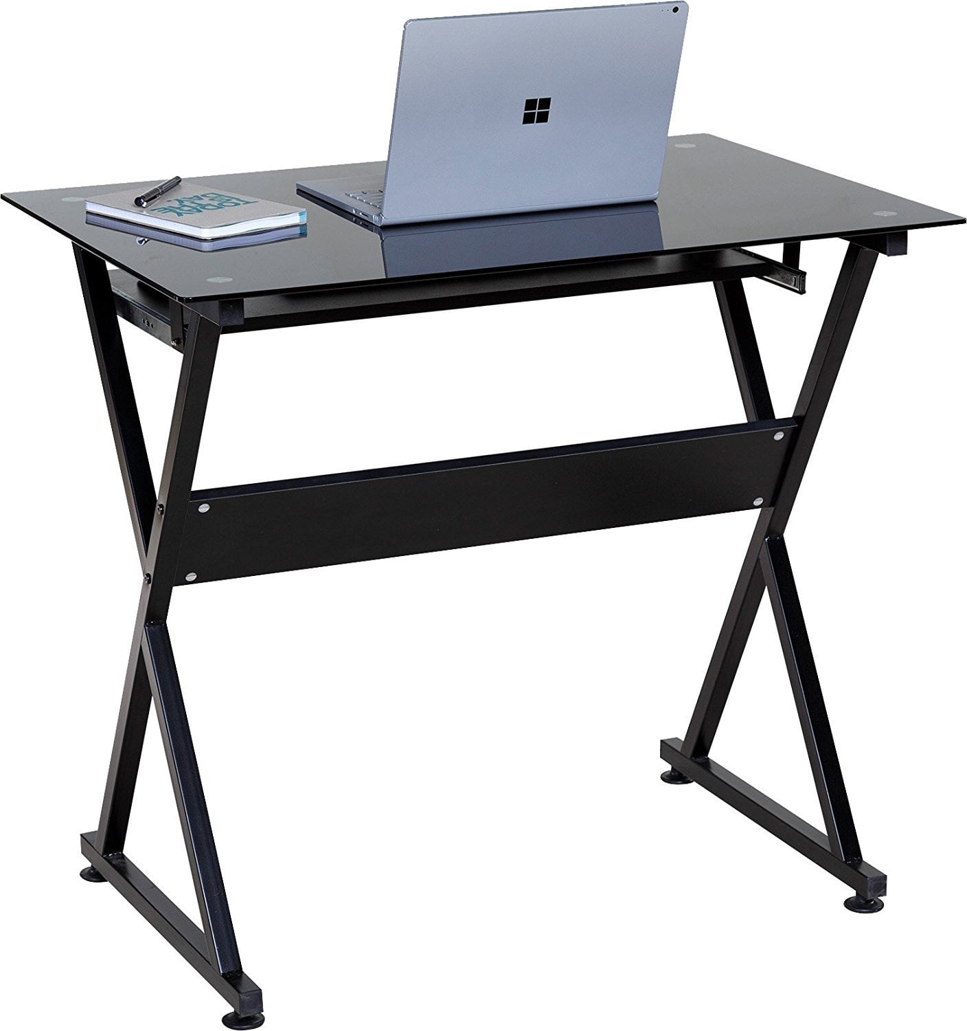 Onespace 50 Jn1201 Ultramodern Glass Computer Desk With Pull Out Onespace 50 Jn1201 Ultramodern Glass Computer Desk With Pull Out Keyboard Tray White Com