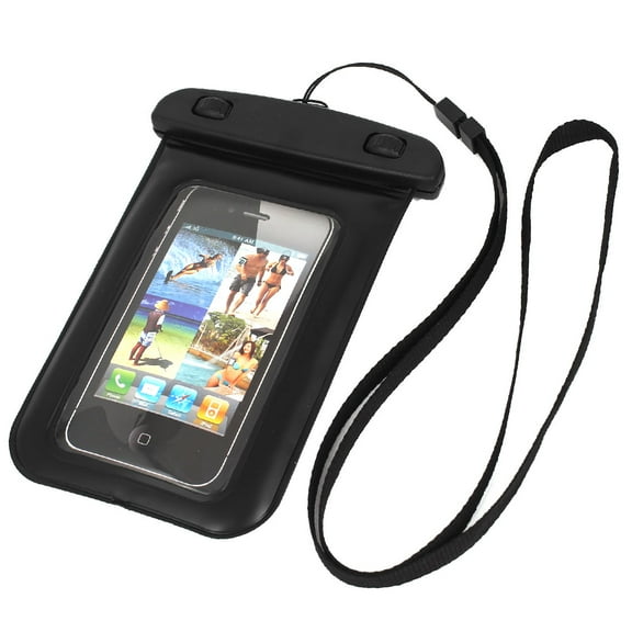 Uxcell Underwater Waterproof Case Dry Bag Cover Pouch Black for 4" Cell Phone
