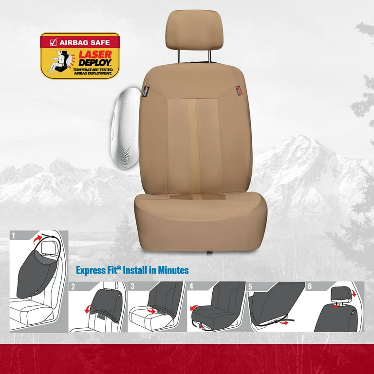 Genuine Dickies 2 Piece Sorrento Universal Car Seat Covers Tan