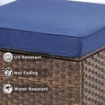 thumbnail image 3 of Miekor Furniture Outdoor PE Wicker Ottomans Set of 2, Patio Gray Rattan Footrests with Blue Cushions for Backyard or Deck No.4689, 3 of 7