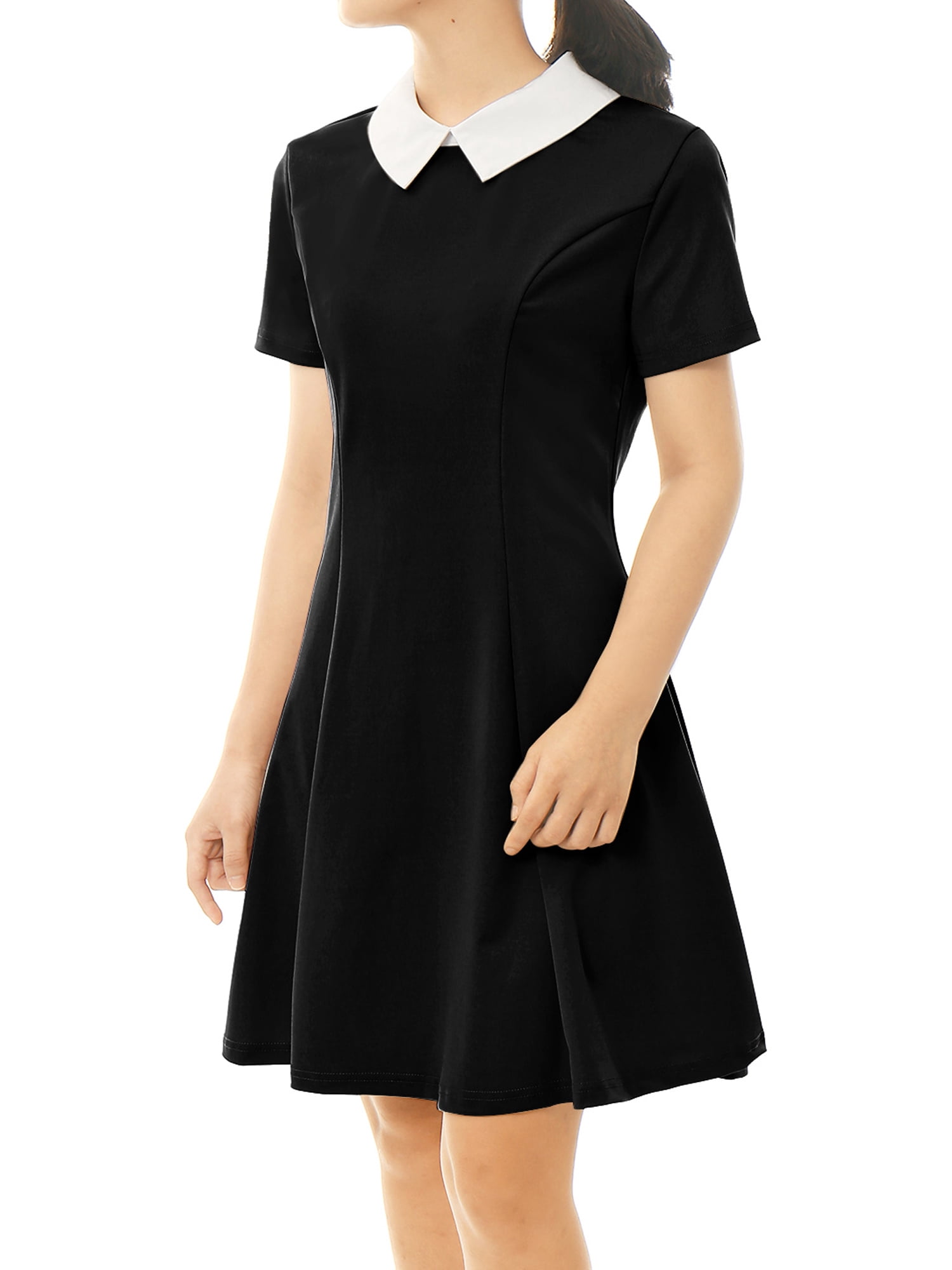 DARING DIVA Halloween Costume Doll Collar Above Knee Flare Dress XL Black