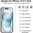 thumbnail image 3 of Wallet Case for iPhone 15 with 3PCS Screen Protectors, Clear Heavy Duty Shockproof Wallet Card Holder, Hidden Flip Card Slot Protective Hard Back Cover Case for iPhone 15, 6.1 Inch Clear Black, 3 of 14