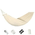 thumbnail image 2 of Rbaofujie ‌Heavy Duty Hammock Bed - 600LB Capacity Portable Camping Hammock with Storage Bag - Extra Large 79"x32" Beige Oxford Fabric for Patio, Backyard & Travel‌, 2 of 7