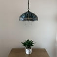 thumbnail image 7 of Tiffany Pendant Lights Plug In Green Blue Stained Glass Dragonfly LED Bulb Included for Dining Room Hotel Restaurant Cafe 16"W*16"D*75"H, 7 of 7