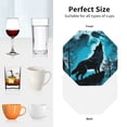 thumbnail image 7 of Bingfone Vintage Blue Full Moon Wolf Leather Drinks Coasters with Set of 6,Suitable for Home Kitchen,Coffee Cup Coasters Home Gift, 7 of 7