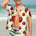 thumbnail image 4 of Cauagu Fruit Apples Print Hawaiian Shirt for Men,Casual Short Sleeve Button Down Shirts Summer Beach Men's Regular-Fit Short-Sleeve Print Shirt -XX-Large, 4 of 6
