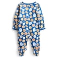 thumbnail image 2 of Wonder Nation Organic Cotton Baby Unisex Zip Front Footed Sleep N Play Pajamas, Sizes Preemie-6/9 Months, 2 of 3