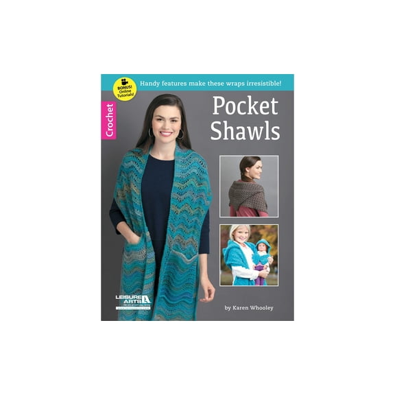 Leisure Arts Pocket Shawls Crochet Book 10 Designs with Pocket Feature