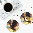 thumbnail image 5 of Pofeuu Golden Sky Bald Eagle Print Leather Coasters Set of 6, Round Cups Mugs Mat Pad for Home Kitchen Heat Resistant Drink Coasters,Octagon, 5 of 7