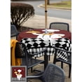 thumbnail image 4 of Outdoor Tablecloth with Umbrella Hole and Zipper, Red Kitchen Chef Square Table Cloth 60x60 Inch Waterproof Tablecloth, Black Plaid Gourmet Food Vintage Picnic Table Cover for Patio Camping, 4 of 7