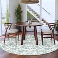 thumbnail image 4 of Spring Flower Round Area Rug 6 FT, Non Slip Bedroom Rugs, Vintage Farmhouse Turquoise Boho Leaf Washable Soft Circular Carpet Non-Shedding Floor Mat for Kitchen Dining Room Home Office Kids Room, 4 of 8