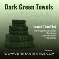 thumbnail image 5 of Veteran Textile Towels - 6 Pieces-100% Turkish Cotton - Luxury Towel Set for Bathroom & Kitchen, 2 Bath Towels, 2 Hand Towels & 2 WashCloths ( Valued $79.99 ) (Dark Green ), 5 of 9