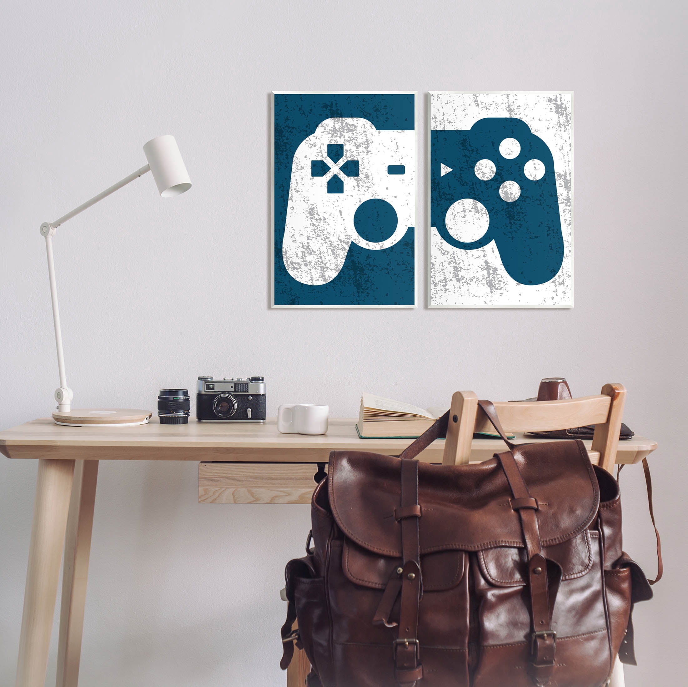Stupell Industries Video Gaming Controller Silhouette Graphic Art Unframed Art Print Wall Art, Set of 2, Design by Kim Allen