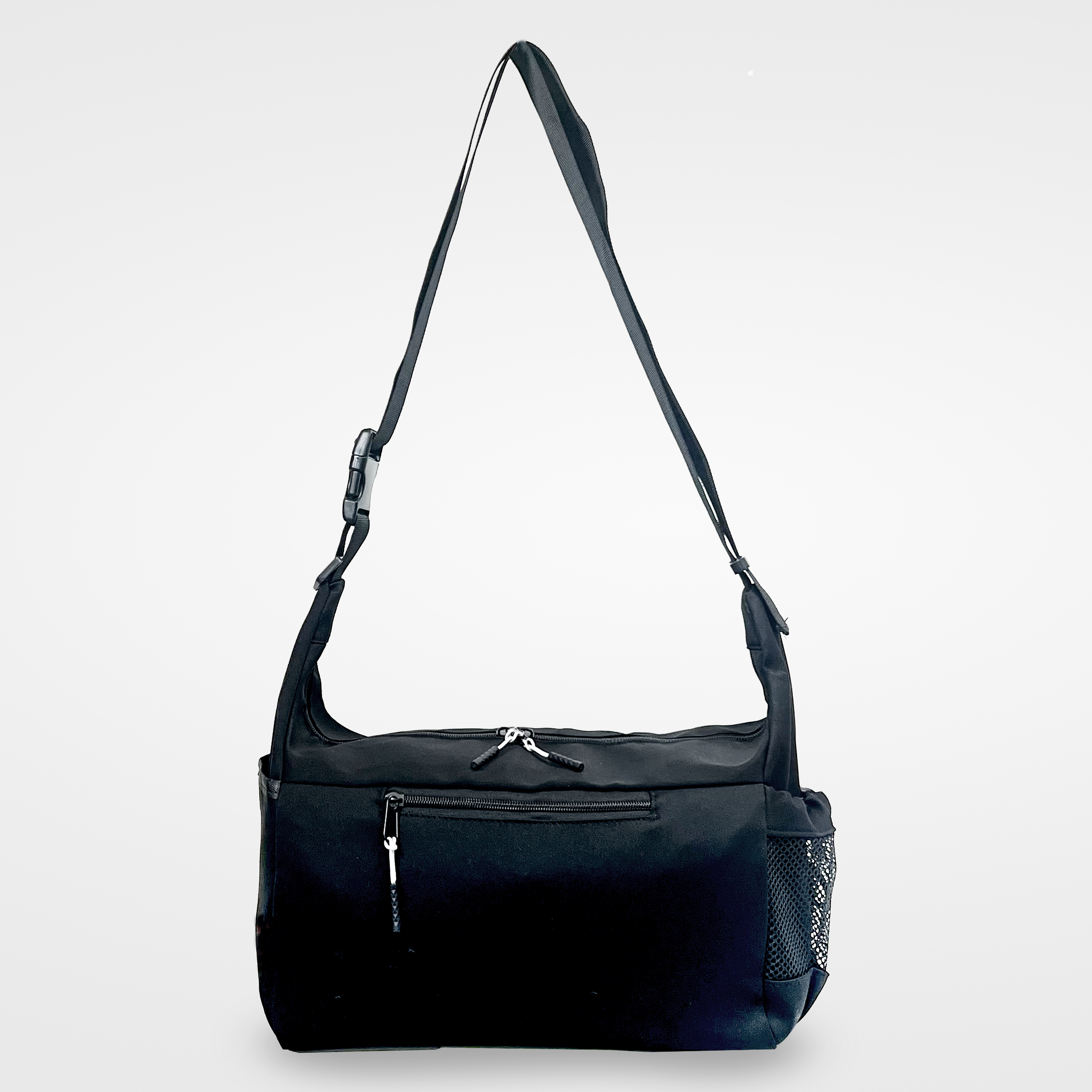 Health Trak Unisex 15.7" Sports Duffel Bag with Multi Pocket & Shoes Compartment, Black, 1-Piece
