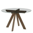 thumbnail image 2 of Wade Mocha Brown Wood Glass Top 5-piece Dining Set, 2 of 11