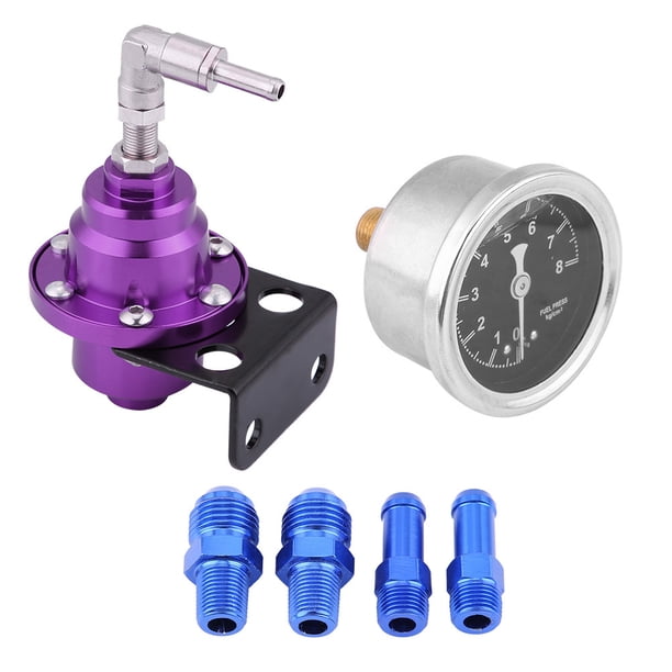 Regulador De Presión De Aluminio CNC Universal De 3,7 Pulgadas Para Coche 160psi 0-8 KG/CM² Ajustable 1: 1 Kit De Medidor De Aceite Regulador De Presión De Combustible