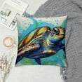 thumbnail image 2 of COMIO  Watercolor Sea Turtle Rustic Farmhouse Style Decorative Throw Pillow Cover Cushion Case for Sofa Couch Housewarming Gift Home Decor, 2 of 5