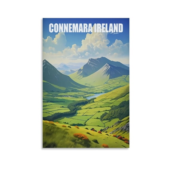 UENPHN Connemara Ireland Vintage Travel Posters 08X12inch(20X30cm)Canvas wall posters and art prints modern home bedroom decor posters
