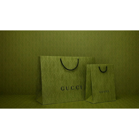Gucci Logo Shopping Gift Bag Designer Logo Packaging, Green