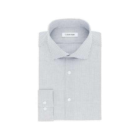 Calvin Klein Slim Fit Dot Performance Non-Iron Dress Shirt,Delf Blue,17.5 32/33