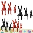 thumbnail image 5 of 3PCS Ceramic Rabbit Figurine Rabbit Statue Shelf Sitter Decor, Long-Eared Sitting Bunnies Sculpture for Home Bookshelf Mantel Elegant Art Decor for Birthday Gift, 5 of 9