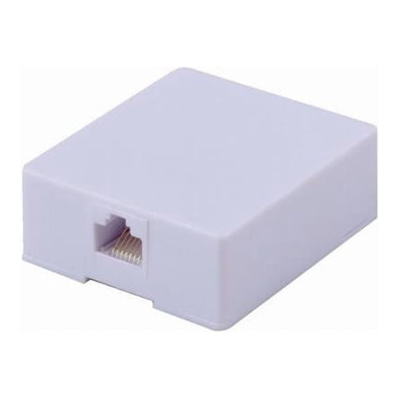 RCA White Surface Mount Plastic CAT 5E/6 Wall Jack