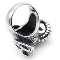 thumbnail image 4 of PAMTIER Men's Stainless Steel Vintage Silver Tone Sheep Goat Head Skull Gothic Biker Ring Punk Style Demon Devil Aries Zodiac Statement Size 7, 4 of 6