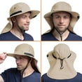 thumbnail image 4 of SUN CUBE Sun Hat for Men, Wide Brim Fishing Hat Neck Flap Cover Men Women, Hiking Safari, UV Sun Protection Summer Gardening Beach Camping UPF 50+, Tan, 4 of 8