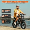 thumbnail image 4 of HiKeep Class 2 Electric Bike for Adults, 20 MPH, 750W Fat Tire Ebike, 48V 15.6Ah 748.8Wh Battery, 20 x 4 Inch, Shimano 7-Speed, UL2849, 4 of 10