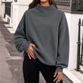thumbnail image 2 of Nugftut Womens Corduroy Sweatshirts Mock Neck Fashion Long Sleeve Pullovers Casual Loose Pullover Shirts, 2 of 6