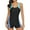 Black/Blue, variant on Attraco Women's One Piece Athletic Swimsuits Boyleg Sports Swimwear