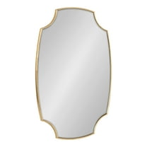 Kate and Laurel Jovanna Glam Scalloped Wall Mirror, 20 x 30, Gold, Traditional Decorative Mirror with Unique Scalloped Corners and Elegant Curved Edges for Glamorous Home Decor