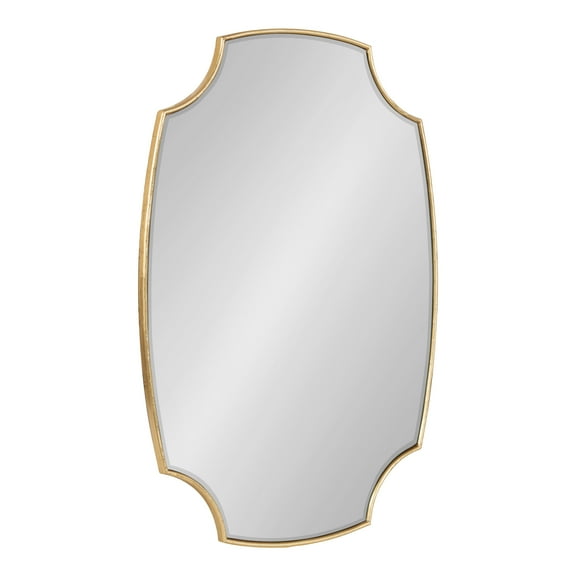 Kate and Laurel Jovanna Glam Scalloped Wall Mirror, 20 x 30, Gold, Traditional Decorative Mirror with Unique Scalloped Corners and Elegant Curved Edges for Glamorous Home Decor