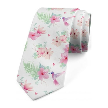Floral Necktie, Flappy Hummingbirds, Dress Tie, 3.7", Multicolor, by Ambesonne