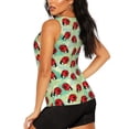 thumbnail image 3 of Fotbe Red Ladybugs And Leaf Blusas Sin Mangas para Mujer – Estilo Casual, Corte Suelto, Slim-Fit, Cuello Redondo Deportivo, Tops de Verano para Gimnasio y Yoga-XX-Large, 3 of 7