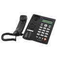 thumbnail image 2 of Teléfono con identificador de llamadas, manos libres, teléfono fijo para casa, oficina, hotel, inglés (negro), 2 of 10