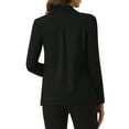 thumbnail image 3 of BLAZER DE NEGOCIOS CHIC INSPIRE PARA MUJERES, CHAQUETA DE OFICINA DE MANGA LARGA CASUAL, ABIERTA EN EL FRENTE, TALLA XS, NEGRO, 3 of 6