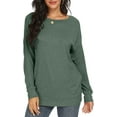 thumbnail image 4 of JuneFish Womens Casual Loose T Shirts Long Sleeve Blouses Tunic Tops with Pockets, 4 of 4
