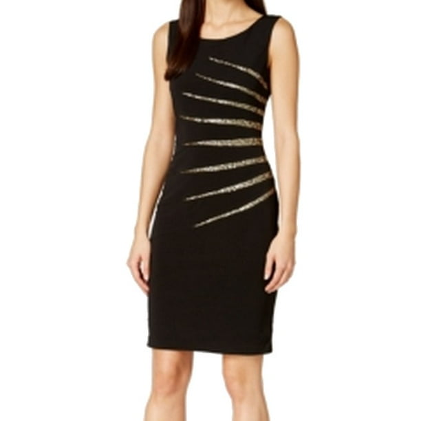 calvin klein black sequin gown