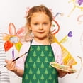 thumbnail image 3 of Green Christmas Tree Pattern Kids Aprons for Girls and Boys,Adjustable Neck Strap Toddler Aprons for Kids Cooking Baking, 3 of 7