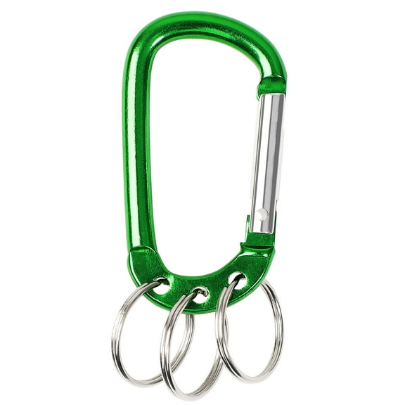 Unique Bargains 3.5' Spring D Shaped Carabiner Keychain Clip Aluminum Alloy Green