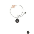 thumbnail image 2 of Delight Jewelry Silvertone Medical Caduceus Seal - Rx - Rose Goldtone Leaf Delicate Bracelet, 6.25+1.75", 2 of 4