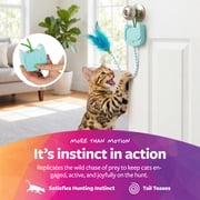 SmartyKat Twirly Tail Hanging Electronic Teaser Cat Toy with Feathers & Raffia