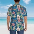 thumbnail image 4 of Gaeub Colorful Flowers Print Men's Hawaiian Shirt,Button Down Short Sleeves Shirts,Tropical Beach Casual Button Down Shirts,Large, 4 of 7