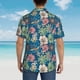thumbnail image 4 of Balery Colorful Flowers Camisas hawaianas de manga corta para hombre, camisas playeras de corte holgado, camisas de vacaciones con botones,Small, 4 of 7