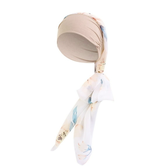 VJGBEGW Chemo Headwrap for Women Turban Headwear for Cancer Patients Skull Cap Hair Loss Cover Lightweight Head Covering Hat Beige One Size