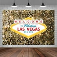 thumbnail image 3 of 7 x 5 ft Las Vegas Night City Party Photography Backdrop Welcome to Las Vegas Casino Poker Movie Themed Photo Gold Luxury Background Portraits Birthday Party Vacation Travel Photo Booth Prop, 3 of 5