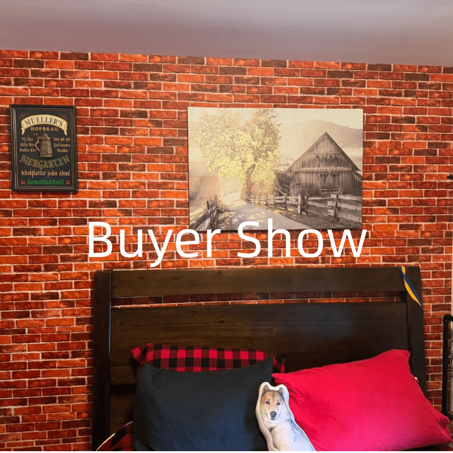 (4 pack) Abyssaly Red Brick Wallpaper Peel and Stick Wallpaper 17.7" x 118" Self Adhesive Removable Vinyl Contact Paper for Bedroom Living Room (Industrial Style)